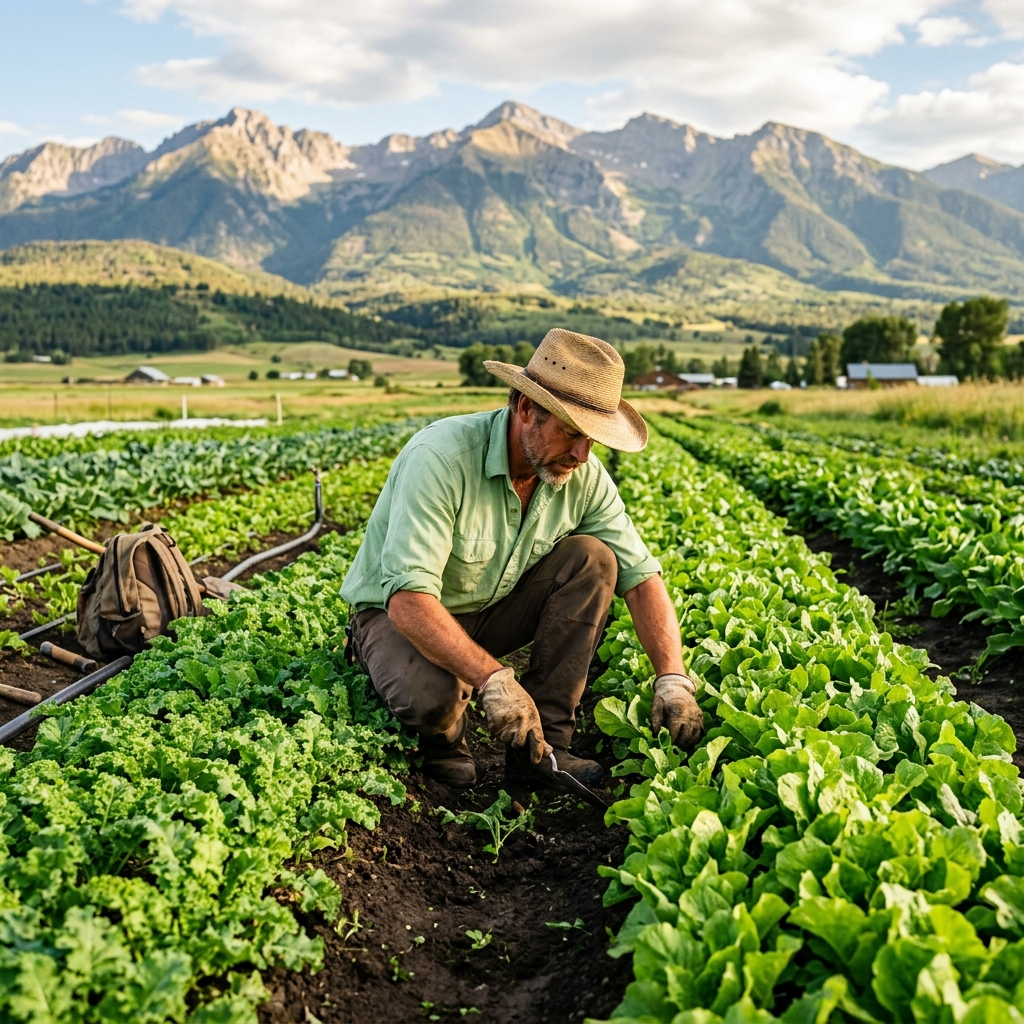 Farmer working